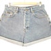 Calvin Klein High Waisted Jean Shorts. Size 30 Waist. Medium Wash Denim. Made in the USA