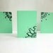 Sea Foam Green Hand Drawn Greeting Cards -Set of Two- Envelopes included