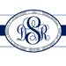 Custom Water Bottle Labels- Monogram with Damask Border (Waterproof)