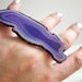 Purple Agate Druzy Ring - Geode Slice Violet Sterling Silver Plated Ring