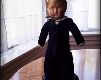 Vintage Doll, Vintage Boy Doll, Antique Sailor Doll : Sale Item