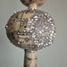 Christmas tree topper vintage music sheet decoupaged with silver glitter