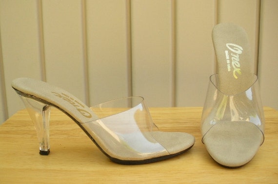 clear slide heels