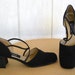 stuart weitzman pumps vintage 80s black x strap mary janes shoes 7aa new wave secretary pumps
