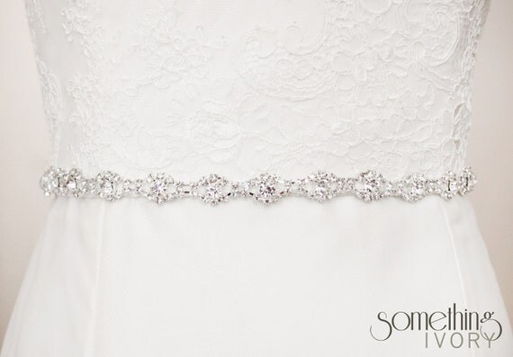 ELIZABETH - Rhinestone Encrusted Bridal Wedding Belt