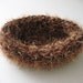 SALE - Fuzzy baby nest newborn photography prop crocheted yarn nesting egg pod bowl in brown/coppery mix or any color- great photo prop