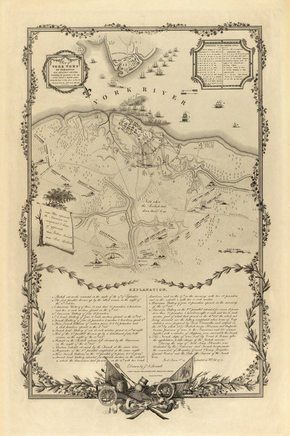 1781 Map Of The Siege Of Yorktown