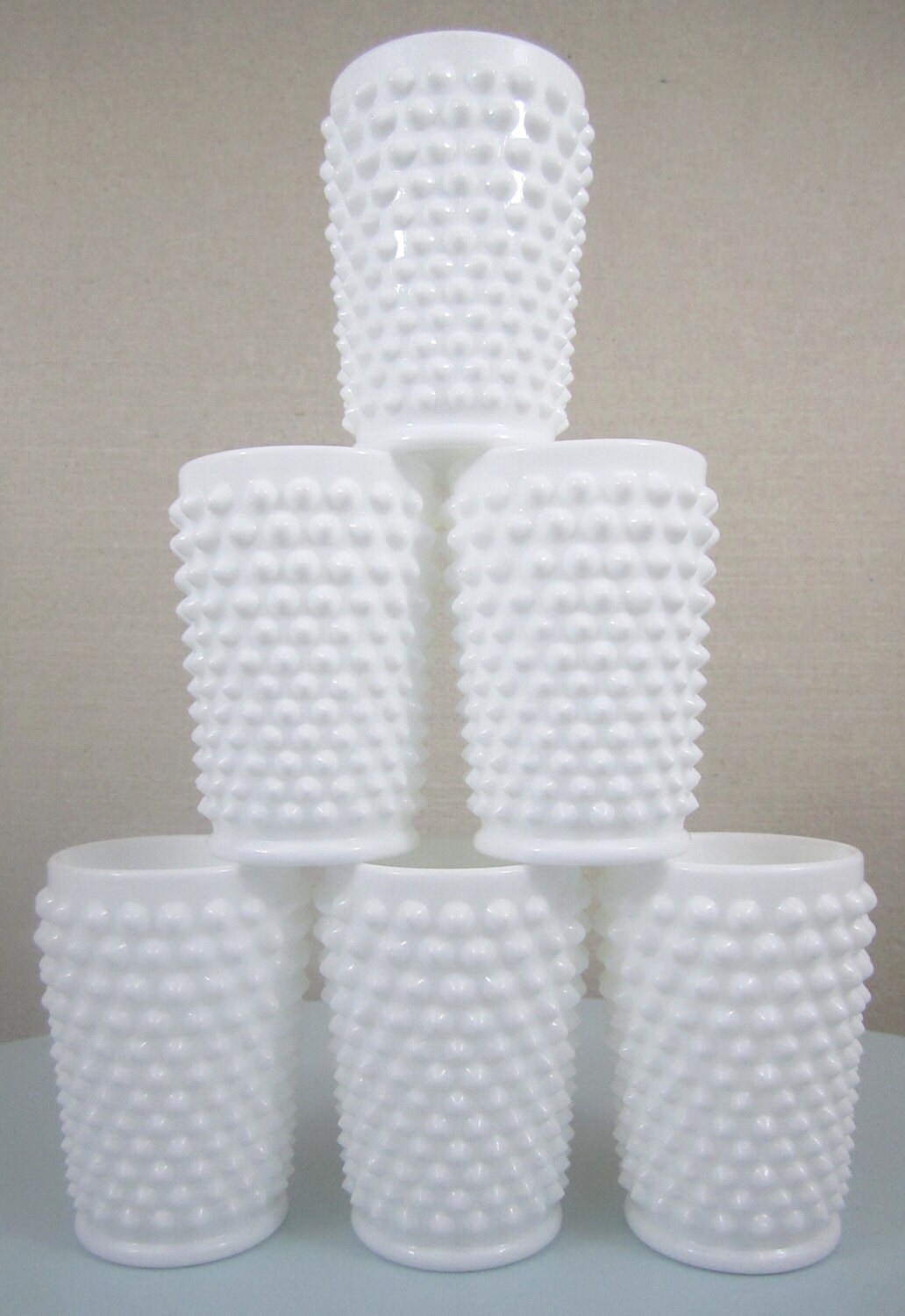 Vintage Fenton Milk Glass Tumblers Hobnail Pattern 5 ounce