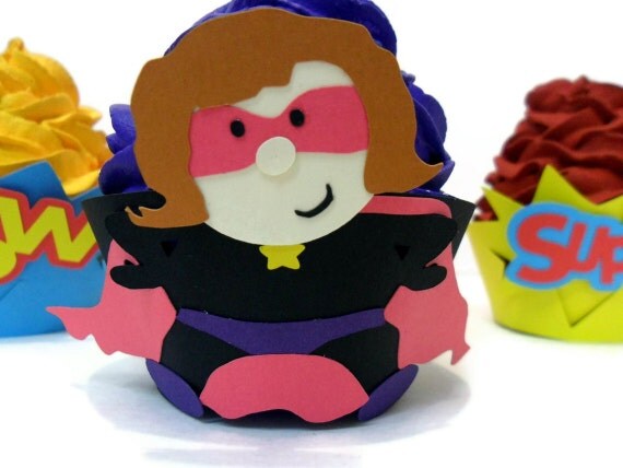Super Hero Cupcake Wrappers - set of 12 Il_570xn