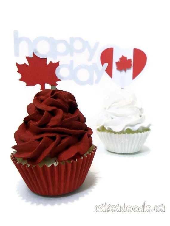 Items similar to Canada Cupcake Toppers Set of 12 on Etsy