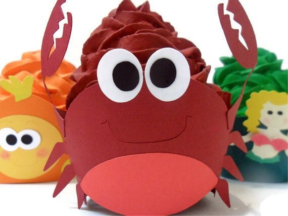 Crab Cupcake Wrappers - Set of 12 Il_570xn