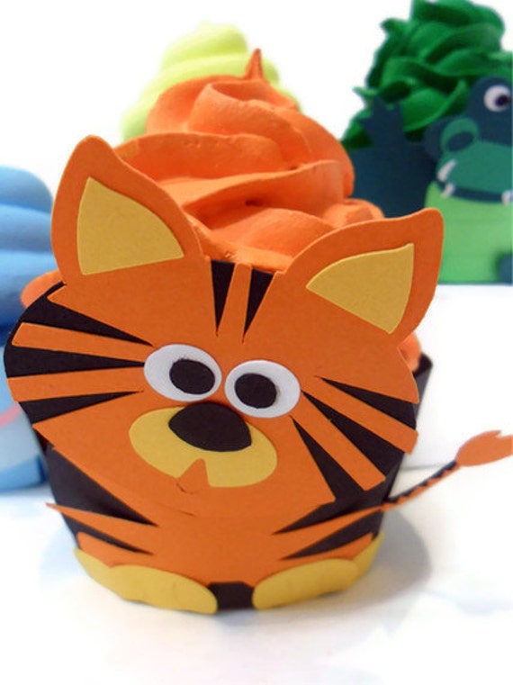 Tiger Cupcake Wrappers - Set of 12 Il_570xn
