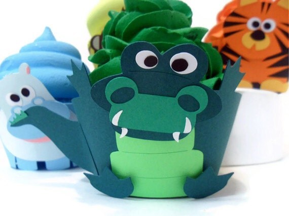 Alligator Cupcake Wrappers - Set of 12 Il_570xn
