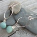 Faceted Amazonite Tear drop Earrings. Hammered & Twisted Sterling Silver Marquise shapes