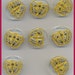 Button Vintage GLASS BUTTERFLY Czech Clear Glass Platinum 22K Gold Set 8