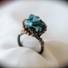 Blueberry Basket - Blue Sea Glass Ring size 6