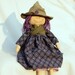 The Good Witch in purple, raggedy doll in country style, stuffed, recycled