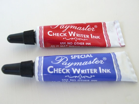 Paymaster Check Writer Ink Red & Blue Metal Tubes