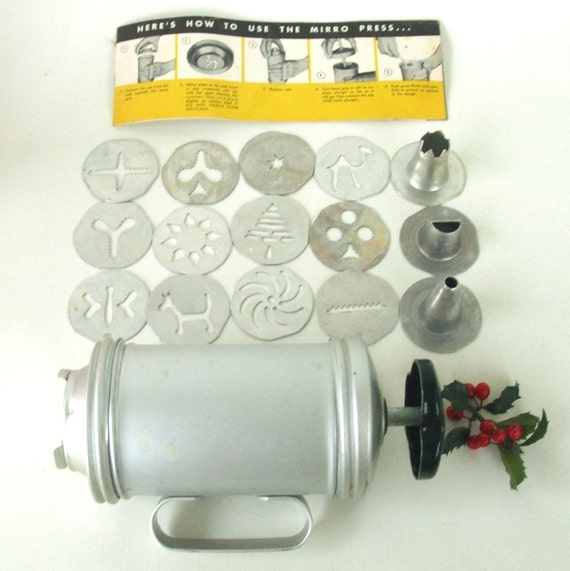 Spritz Cookie Press Mirro Aluminum Complete Set by LaurasLastDitch