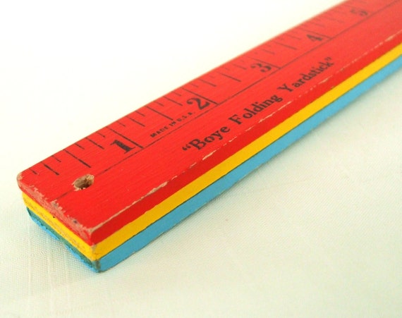 Wood Ruler Primary Color Folding Yard Stick Boye Yardstick