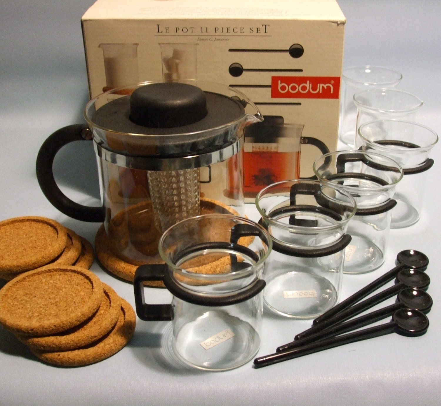 Bodum Le Pot 11Piece Tea Set with Teapot Cups Sugar