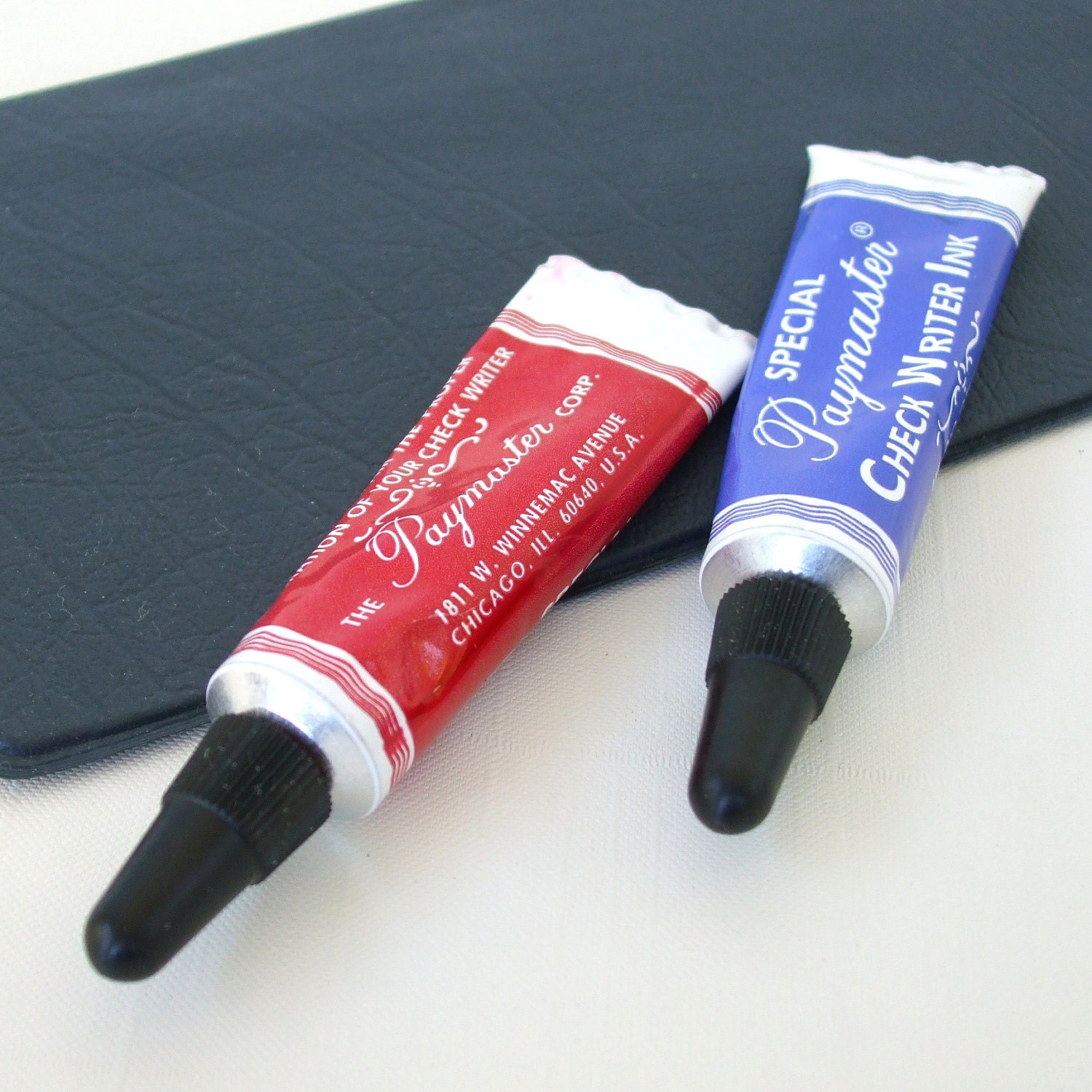 Paymaster Check Writer Ink Red & Blue Metal Tubes