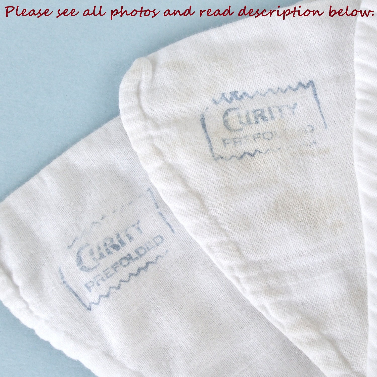 Vintage Curity Cloth Diapers Prefold Baby 4