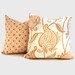 SALE Orange Paisley Flowers, Duralee Decorative Pillow Cover, 18x18, 20x20, 22x22