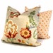 Kravet Orange Jacobean Flowers Decorative Pillow Cover, 18x18, 20x20, 22x22, Throw Pillow, Accent Pillow, Toss Pillow