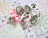 Peace Sign Vintage Buttons Silver Small Lot (24)