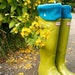 SLUGS Fleece Rain Boot Liners in Cerulean Turquoise Upcycled Sweater Cuff, Gardening Style, Winter Fall Fashion, Rainy Day Syle (Sm/Med)