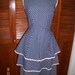 Vintage 60's Navy and White Polka Dot Cotton Rick Rack Trim Dress Sundress Mad Men Alden Fashions