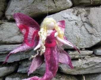 TABEA, mermaid, Waldorf doll, Wool fairy ooak
