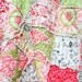 Coral and Khaki and Ivory Secret Garden Crib Rag Quilt, READY to Ship