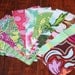 DESTASH, Amy Butler Soul Blossoms fabric, pinks and greens, 22 pieces