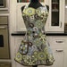 LAST ONE-Grey/Green Floral Full Sweetheart Apron
