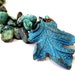 Turquoise necklace: natural stone, blue patina, leaf necklace real African bohemian
