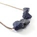 Rough stones necklace - natural raw gemstones, navy blue lapis lazuli and brass chain, handmade artisan jewellery, fall fashion