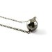 Pyrite necklace: natural stone necklace, pyrite ball, geometric minimalist silver industrial chic grey gray fool's gold