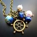 Nautical theme cluster necklace