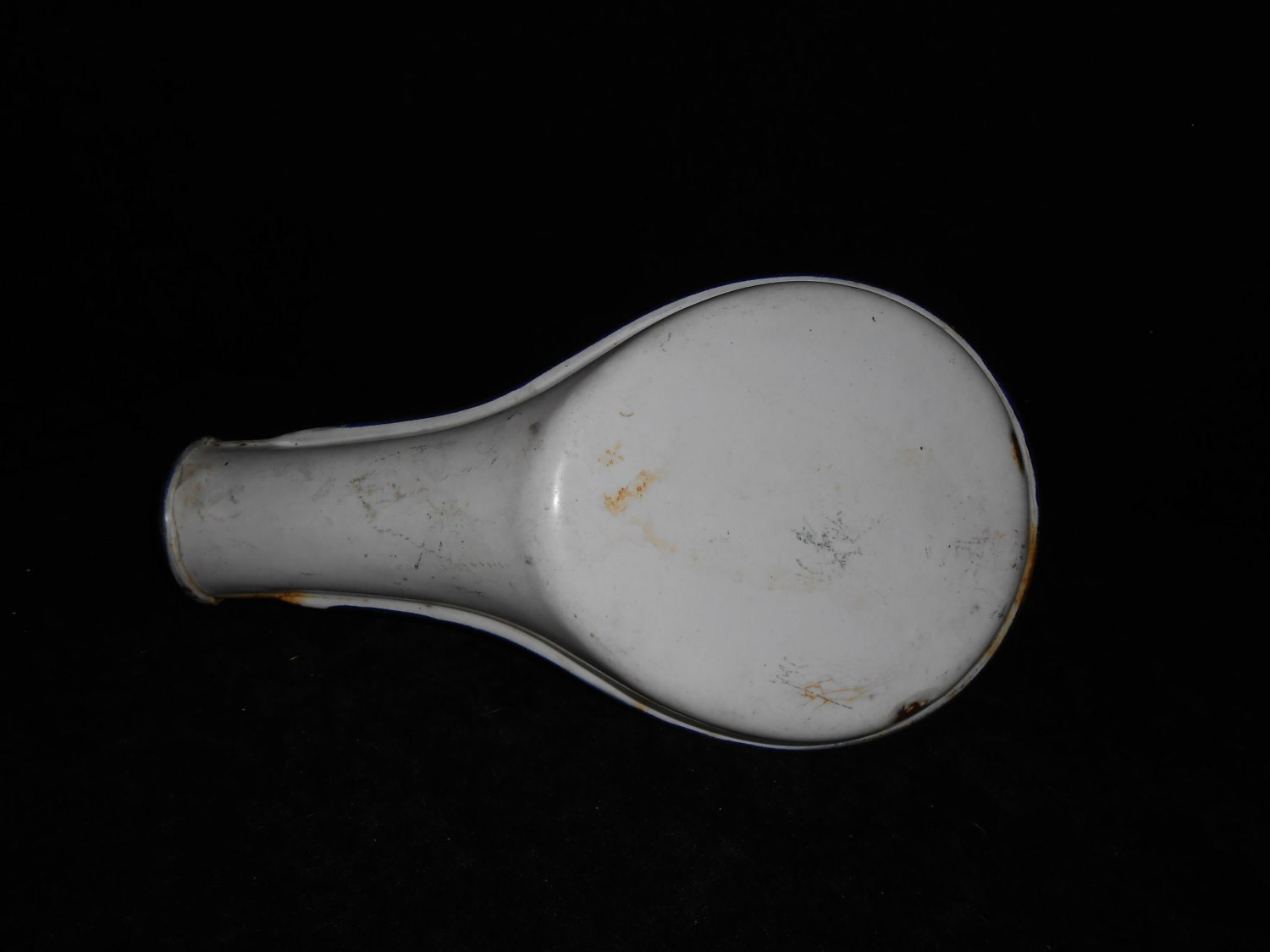 Bed Pan Hospital mens Enamel Antique bed pan white blue enamel