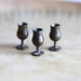 Tiny Little Brass Chalice - Miniature Goblet - set of 3 Footed Cups