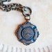 1936 Antique Bronze Medallion Pendant on Brass Chain