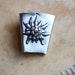 Vintage Lapel Flower Holder - Silvery with Raised Flower