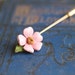 Pink Flower Stick Pin Brooch