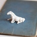 Tiny Milk Glass Horse Figurine - Miniature White Glass