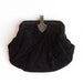 Antique Black Velvet Purse - Victorian Gothic - Art Nouveau clasp