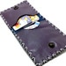 SALE Handmade purple genuine leather handcrafted/ hand stitched/ Wallet / card holder/ purse /case ooak business cards and cash. for belt