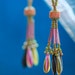 Pixie Chartreuse and Pink Beaded Earrings on Sterling Silver Ear Wires (E52)