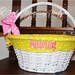 Easter Basket with Monogrammed Polka Dot Liner (Liner is in YELLOW)